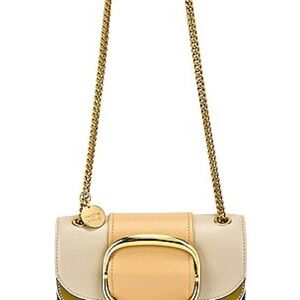 See By Chloe Hopper Cream and Tan Convertible Shoulder and Crossbody Bag